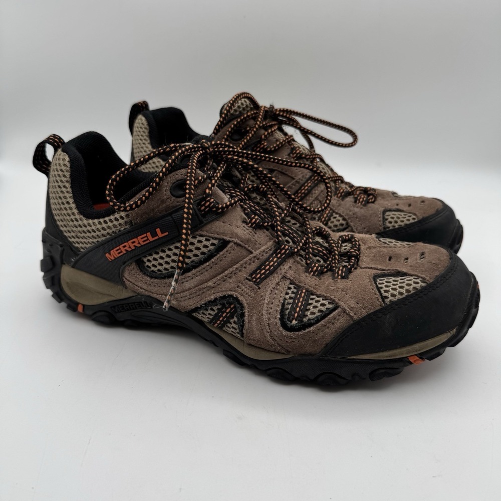 Merrell Men's 8 Brown Stone Orange Hiking Trail Ventilator Shoes
